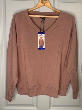 Buffalo David Bitton Super Soft Fleece V-Neck Sweatshirt, Women's L, NWT